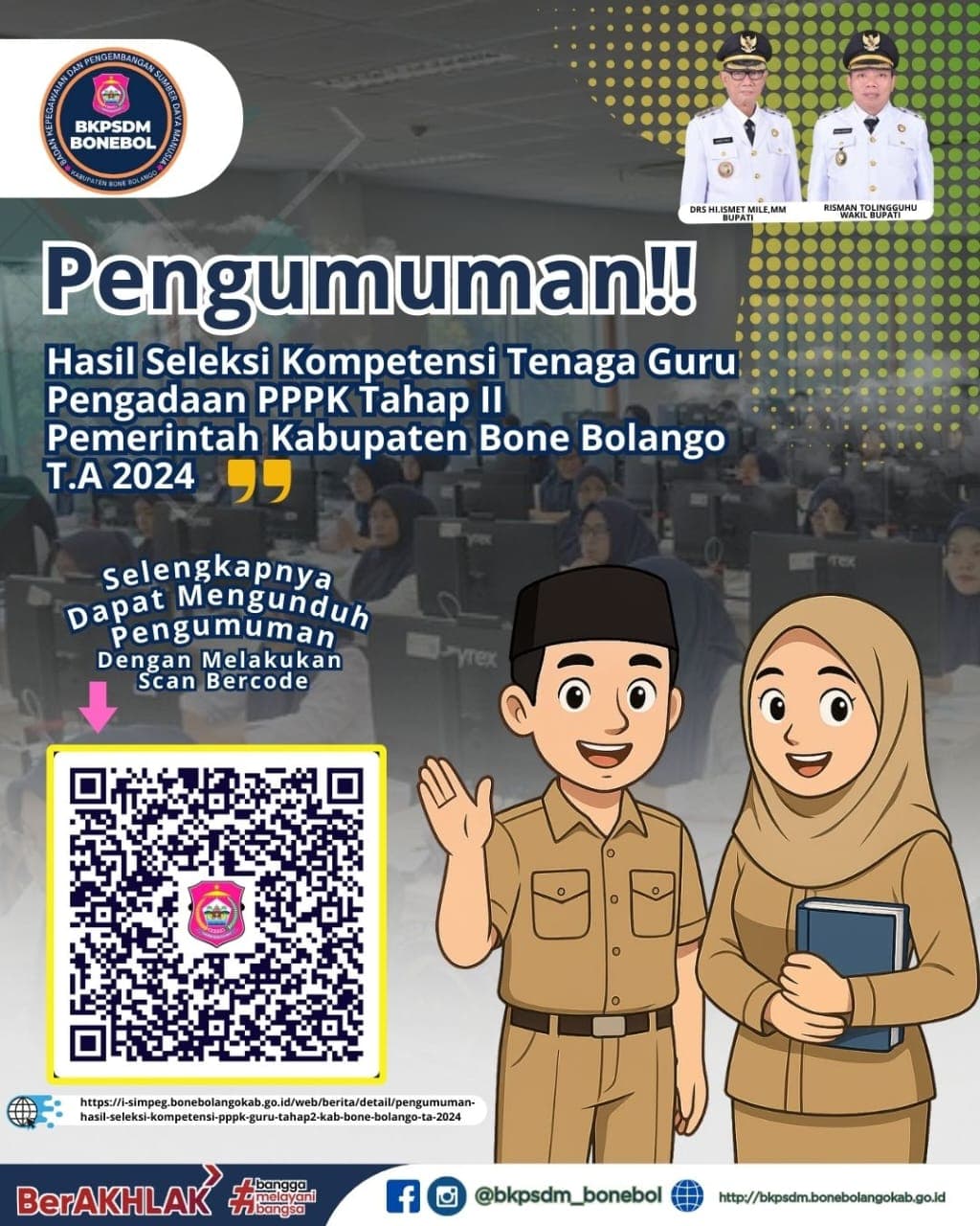 Pengumuman Hasil Seleksi Kompetensi PPPK Tenaga Guru Tahap II Kab. Bone Bolango T.A 2024